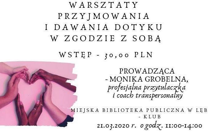 Warsztaty dawania i przyjmowania dotyku w zgodzie z sobą