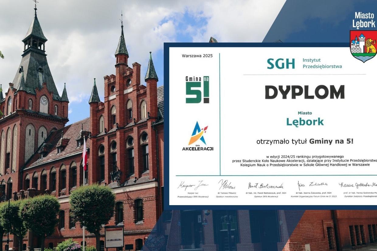Lębork z tytułem „Gmina na 5!” – jesteśmy w ścisłej czołówce Polski!