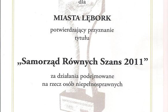 Lębork z tytułem „Samorząd równych szans 2011