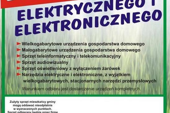 14 września - zbiórka zużytego sprzętu elektrycznego i elektronicznego w mieście