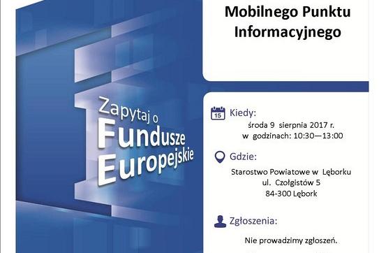 Mobilny Punkt Informacyjny o Funduszach Unijnych 9 sierpnia br. w Lęborku