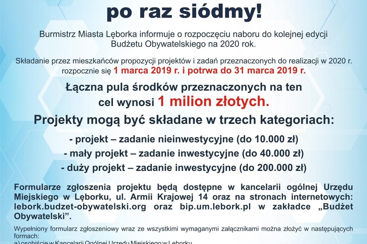 Lęborski Budżet Obywatelski po raz siódmy!