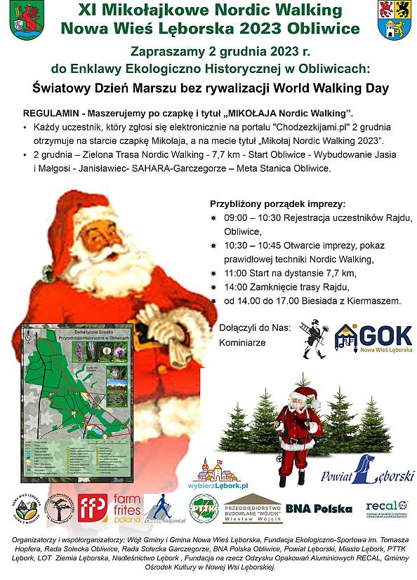 XI Mikołajkowe Nordic Walking - Marsz Bez Rywalizacji w Oblicach!