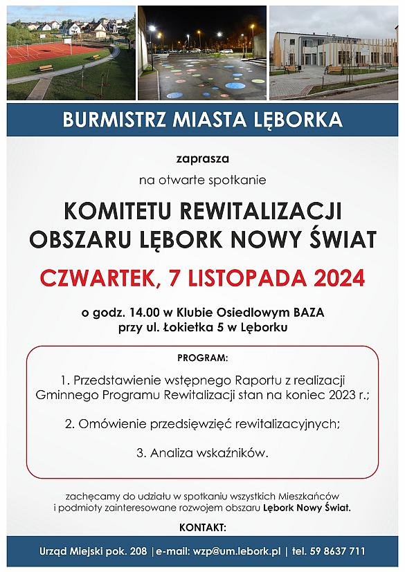 Zaproszenie na otwarte spotkanie Komitetu Rewitalizacji obszaru Lębork NOWY ŚWIAT