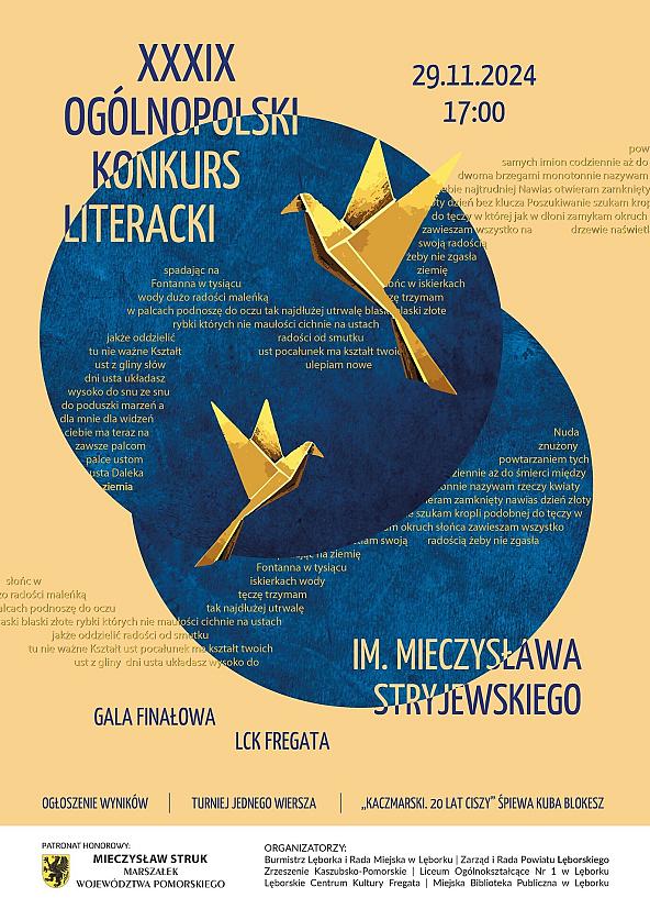 Zapraszamy na Galę Finałową 39. Ogólnopolskiego Konkursu Literackiego!