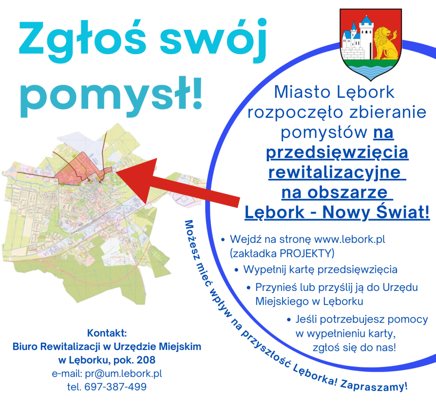 Otwarty nabór na przedsięwzięcia do aktualizowanego Gminnego Programu Rewitalizacji Miasta Lęborka