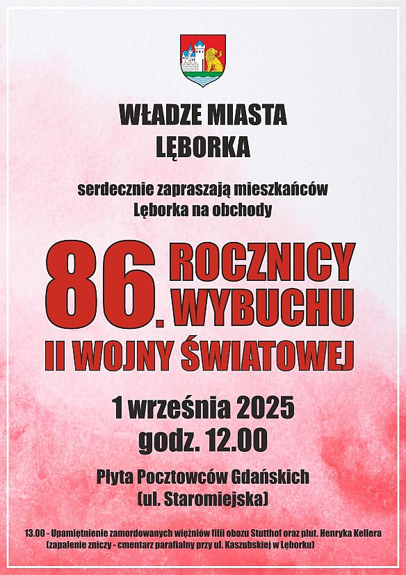 Obchody 86. rocznicy wybuchu II wojny światowej w Lęborku