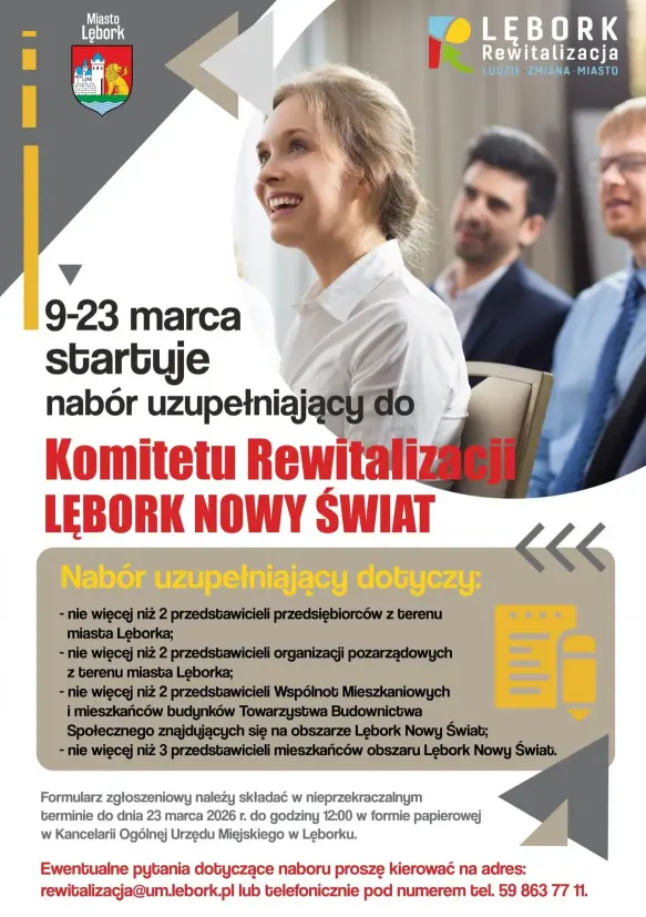 Nabór uzupełniający do Komitetu Rewitalizacji w Lęborku