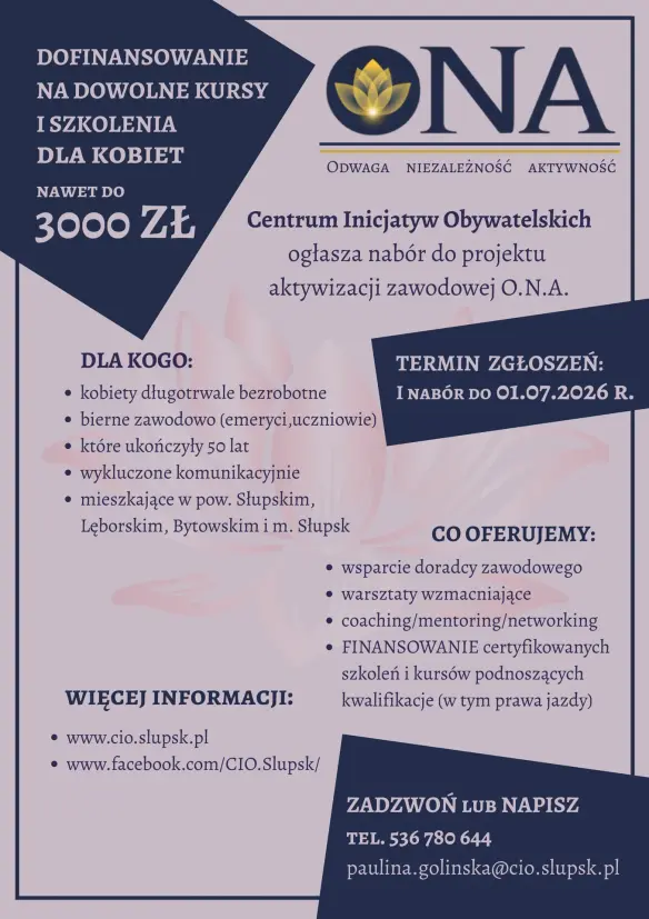 Rekrutacja do projektu „ONA – Odwaga, Niezależność, Aktywność”!