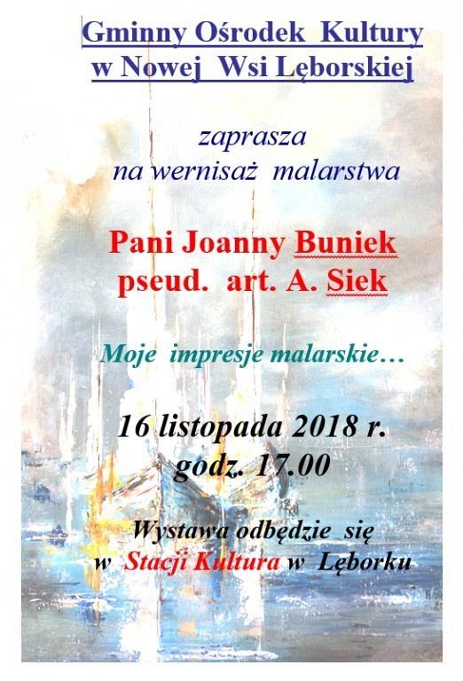 Wernisaż malarstwa - P. Joanny Buniek