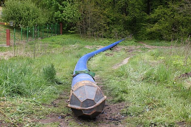 Wodociągowy przewiert sterowany pod rzeką Łebą