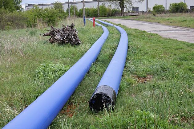 Wodociągowy przewiert sterowany pod rzeką Łebą