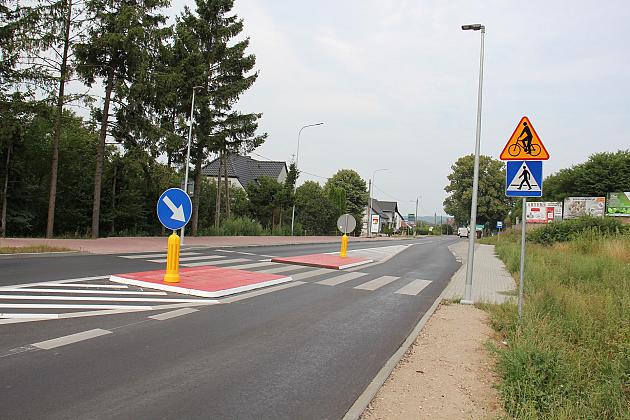 Skrzyżowanie Kossaka z Nadmorską po przebudowie