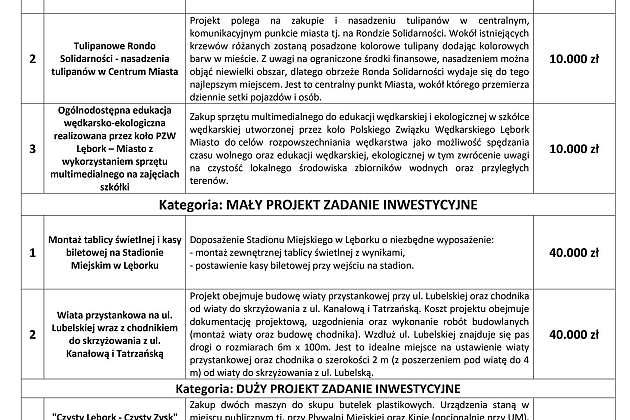 Budżet Obywatelski w Lęborku – głosuj już od 10 czerwca 2022r.