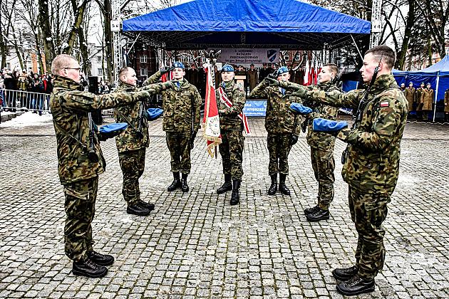 Przysięga wojskowa w 1 Lęborskim Batalionie Zmechanizowanym