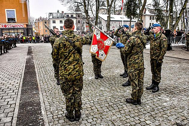 Przysięga wojskowa w 1 Lęborskim Batalionie Zmechanizowanym