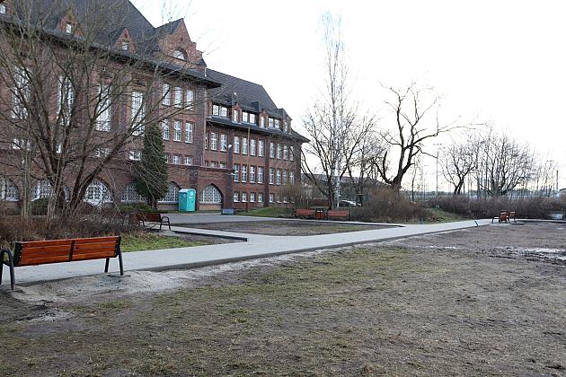 Park przy I LO po pierwszym etapie inwestycji