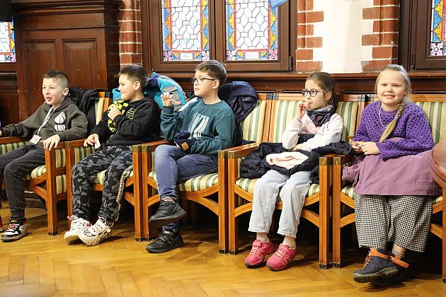 Spotkanie dzieci z burmistrzem w Urzędzie Miejskim w Lęborku