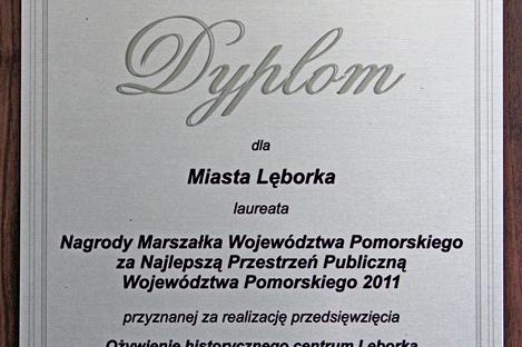 Nagroda Marszałka za najlepszą przestrzeń publiczną w województwie dla Lęborka!