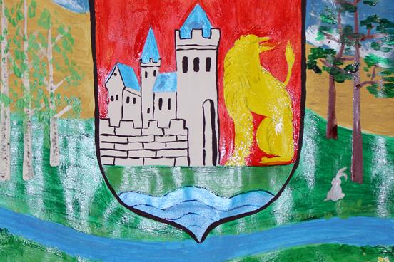 Herb miasta i Urząd Miejski w Lęborku w pracach plastycznych