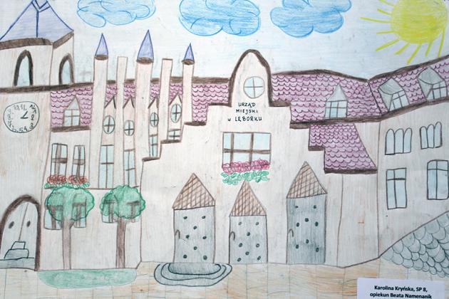 Herb miasta i Urząd Miejski w Lęborku w pracach plastycznych