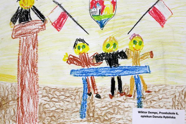 Herb miasta i Urząd Miejski w Lęborku w pracach plastycznych