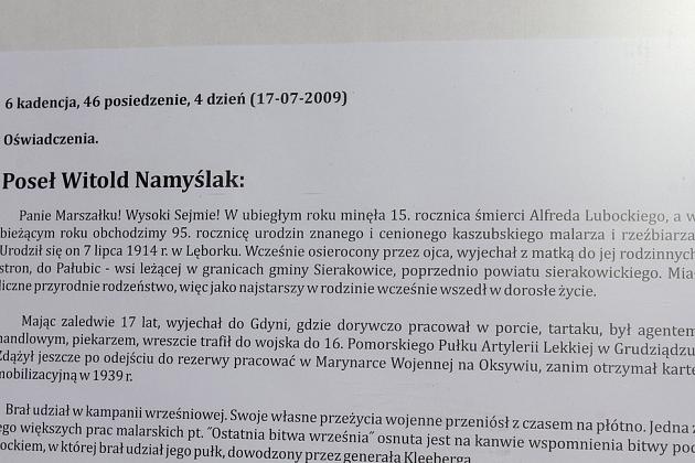 Tablica Alfreda Lubockiego odsłonięta