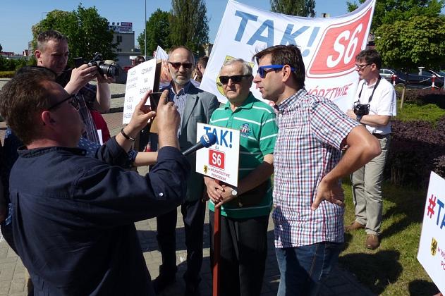 Protest w sprawie budowy drogi ekspresowej S6