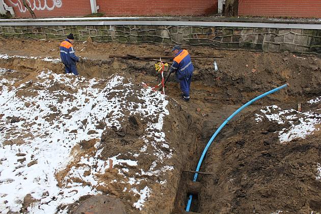 Wykopy na Waryńskiego w ramach projektu „Skarby Lęborka”