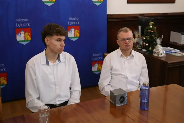 Michał Gajdus u burmistrza Lęborka – miasto stawia na młodego mistrza