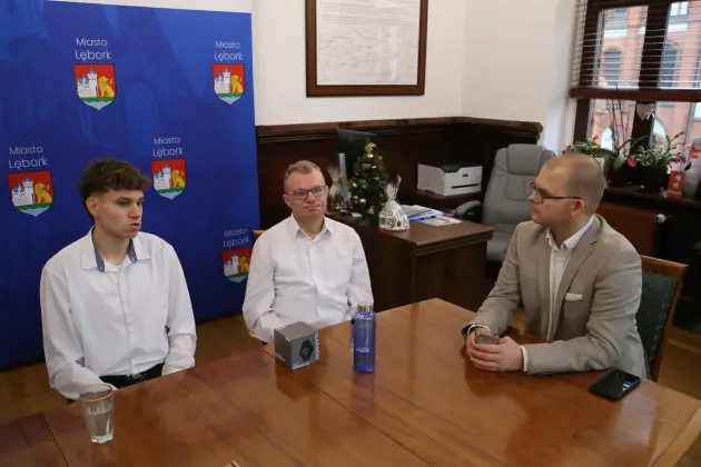 Michał Gajdus u burmistrza Lęborka – miasto stawia na młodego mistrza