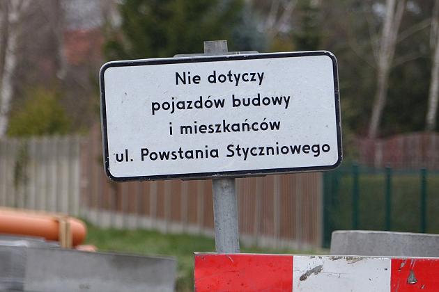 Roboty na ulicy Powstania Styczniowego