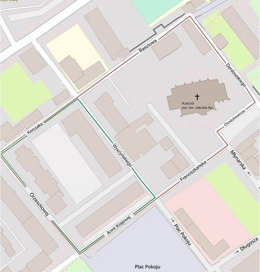 Utrudnienia w ruchu drogowym w okolicach pl. Pokoju w dniu 6 grudnia br.