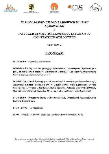 Forum Subregionalne w Lęborku – wybory do Powiatowej Rady NGO i inauguracja roku Lęborskiego Uniwersytetu Społecznego