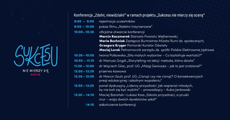 Konferencja „Sukcesu nie mierzy się oceną – Zdolni, niewidzialni”